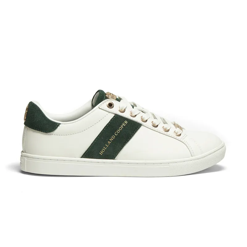 Holland Cooper Knightsbridge Court Trainer - White Racing Green-1